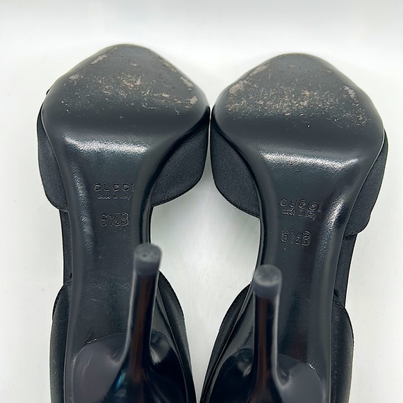 Gucci Authentic Sexy Black and Silver Tess Stiletto Heel Shoes **Size 6.5** 🔥🔥 - Picture 8 of 11